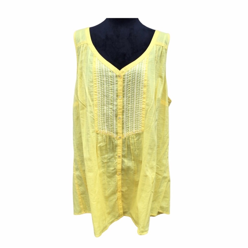 NWT- Lane Bryant Yellow Sleeveless Top